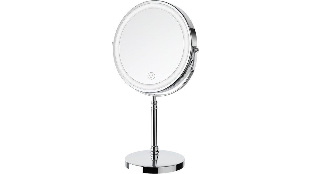 illuminated rechargeable makeup mirror