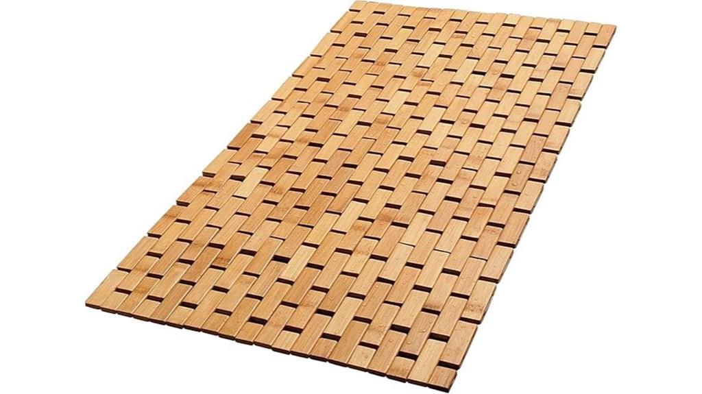 large bamboo bath mat