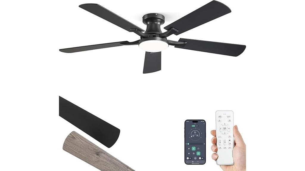 large flush mount ceiling fan