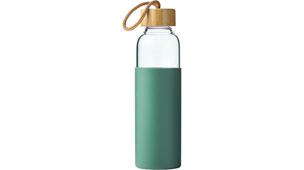 large glass bottle with sleeve