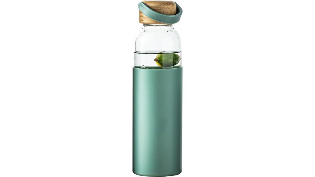 large glass water bottle