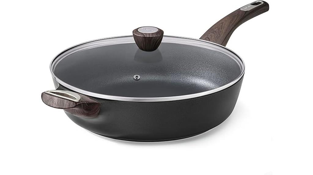 large nonstick skillet with lid
