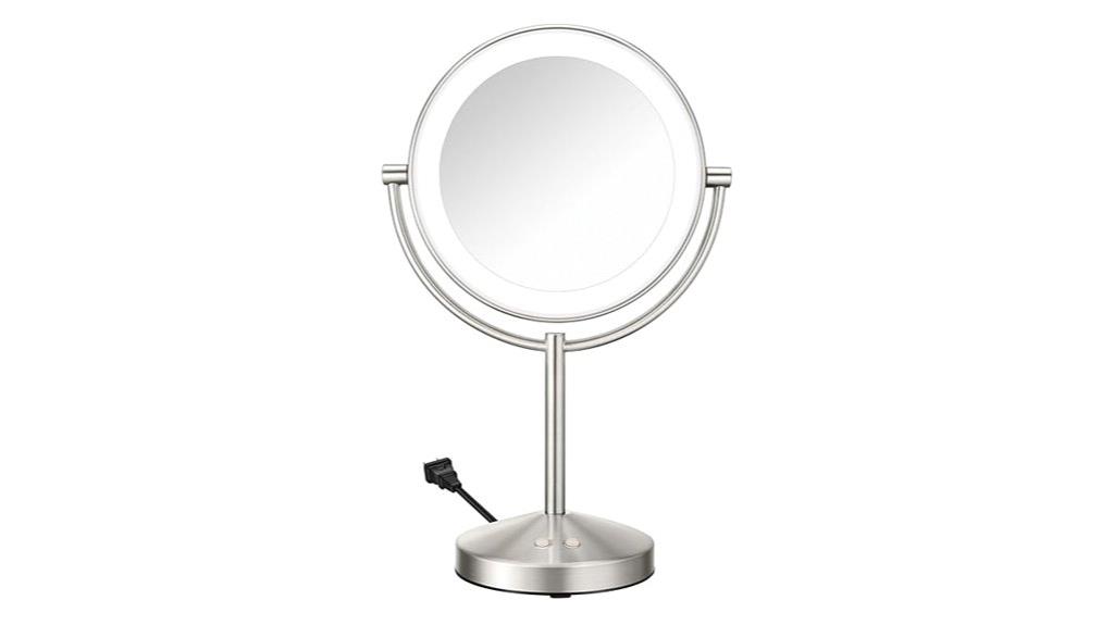 led lit magnifying mirror