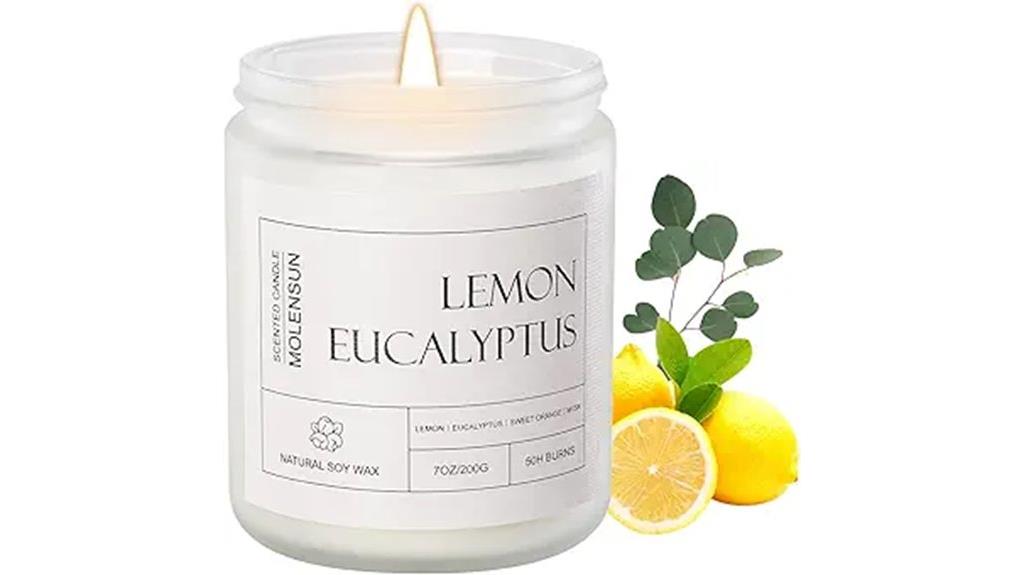 lemon eucalyptus aromatherapy candle