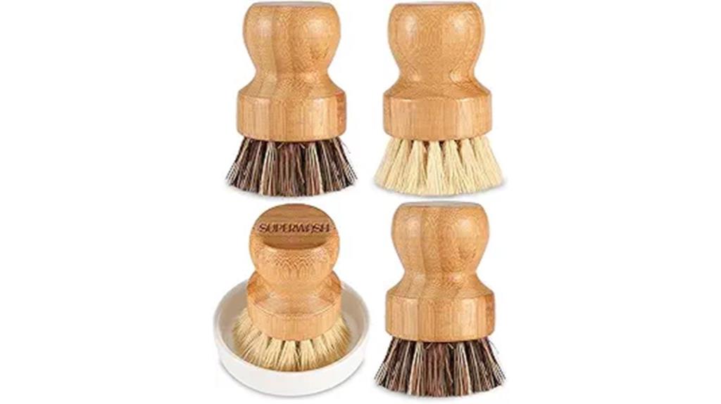 natural bamboo scrub brushes