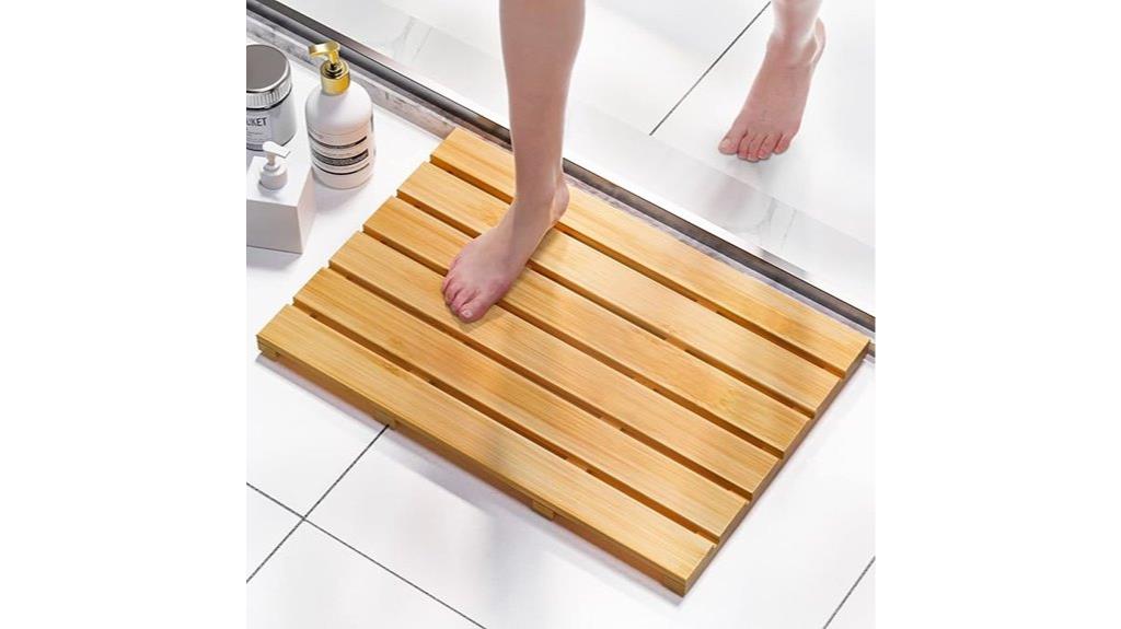 non slip bamboo bath mat