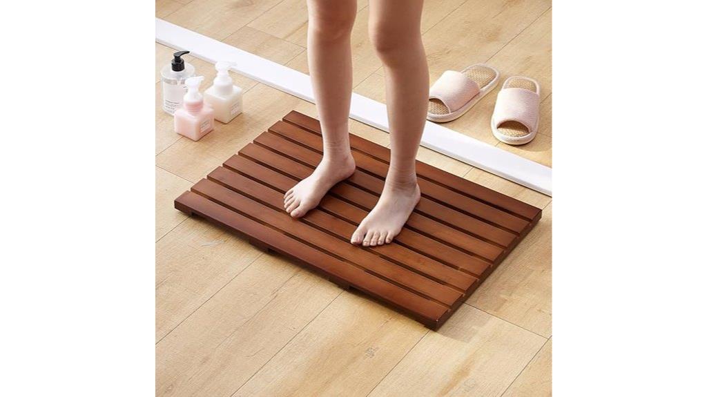 non slip bamboo bath mat