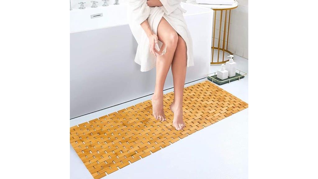 non slip bamboo bathroom rug