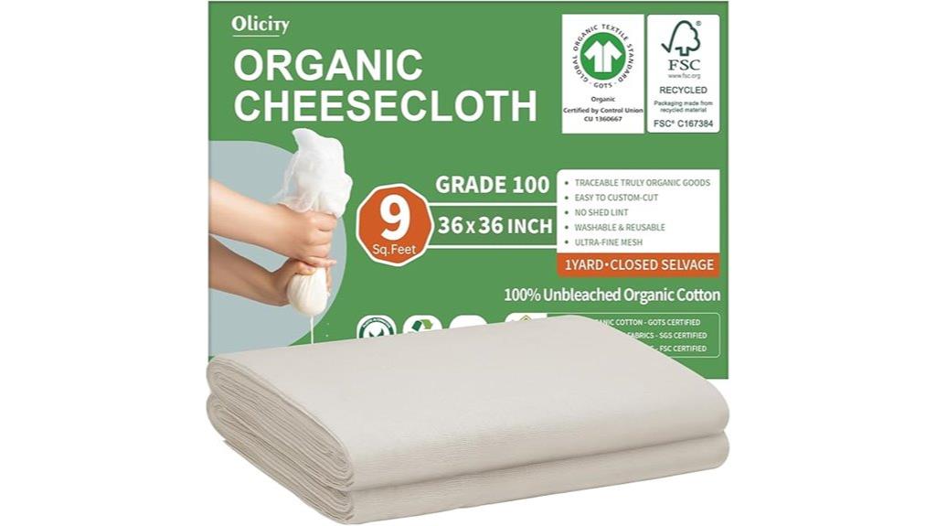 organic gots certified cheese cloth