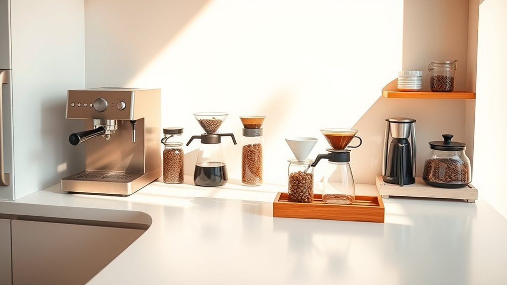 organize coffee equipment properly