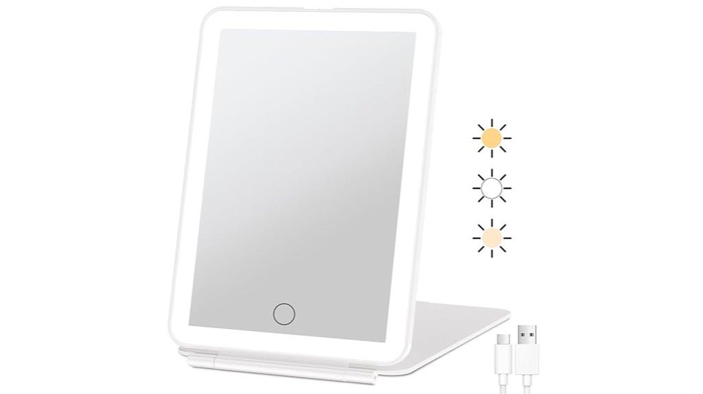 rechargeable led travel mirror