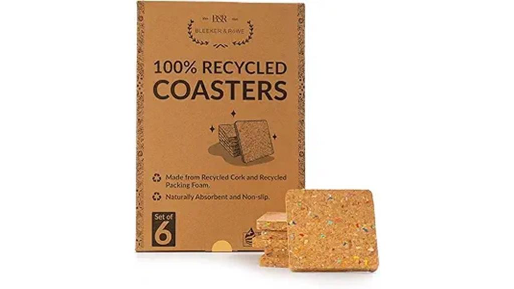 recycled cork coaster set