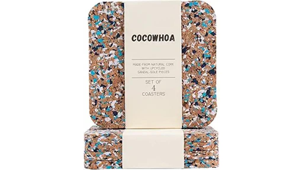 recycled cork drink coasters