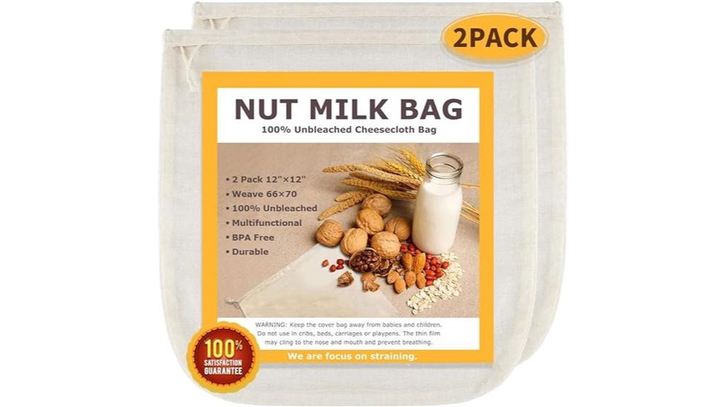 reusable cotton nut milk bags
