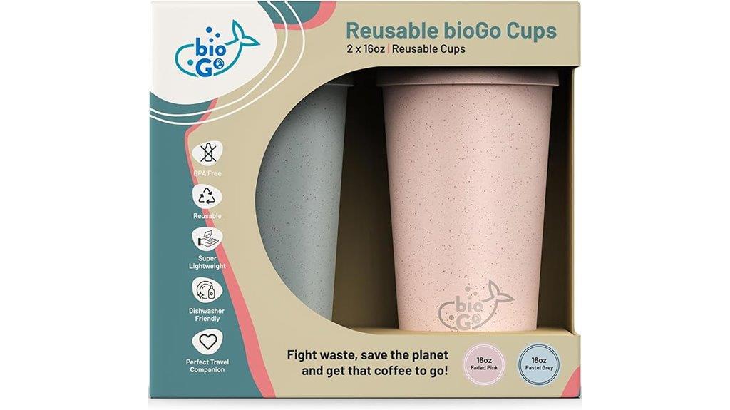reusable pink gray cups