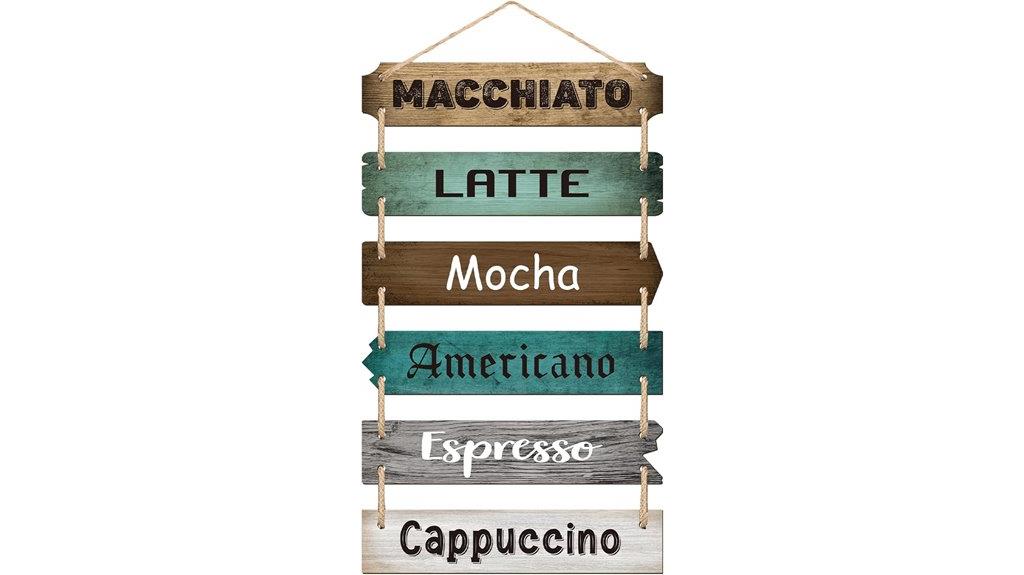 rustic coffee bar sign