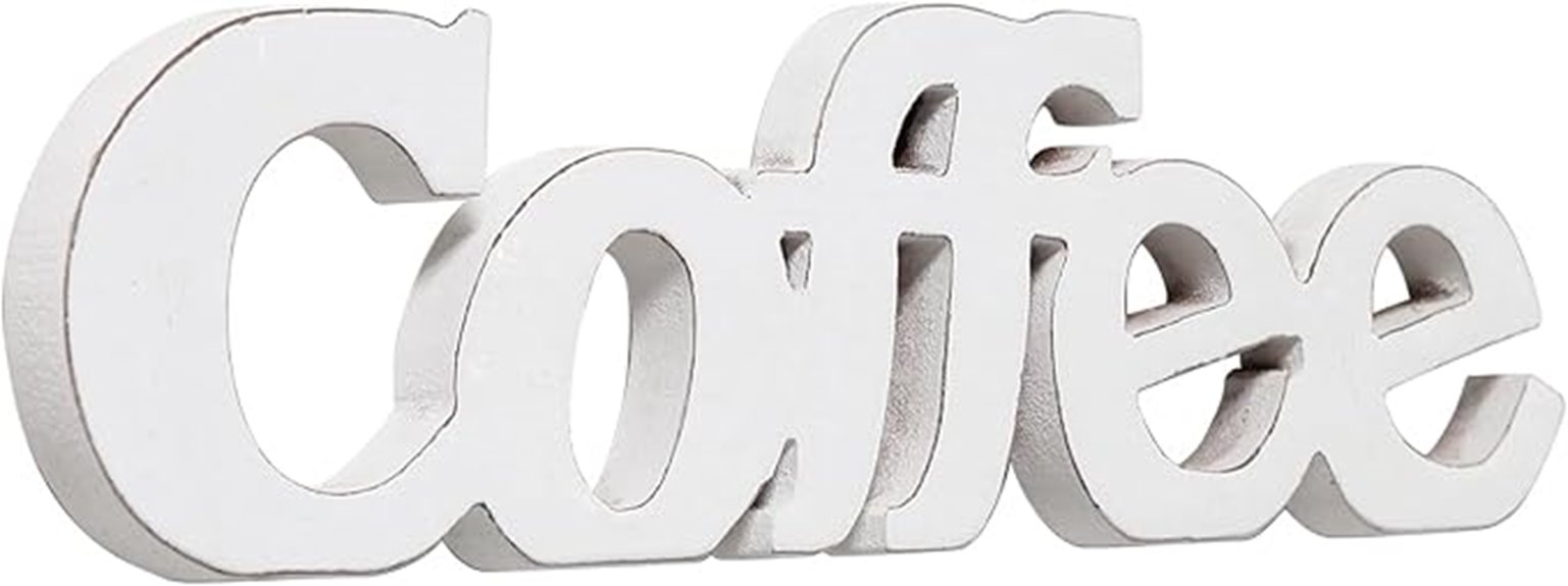 rustic white coffee sign