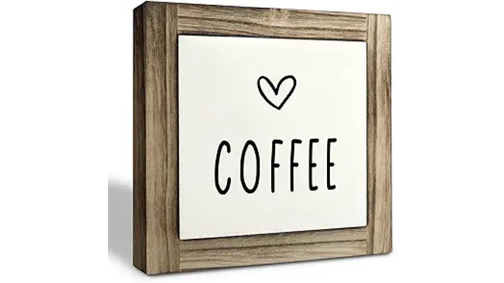rustic wood coffee sign