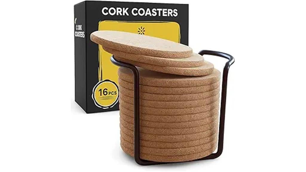 set of 16 cork coasters