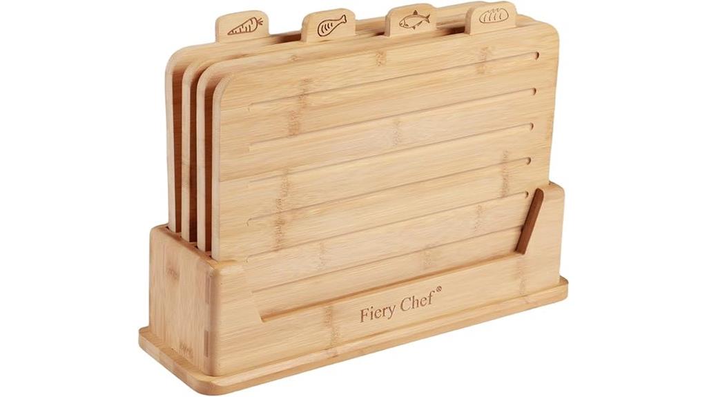 set of 4 bamboo boards