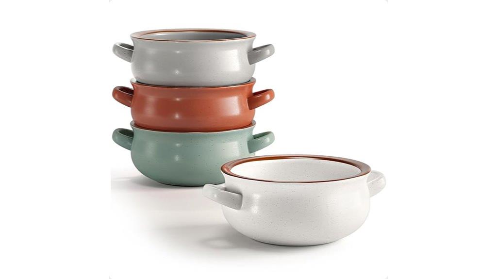set of 4 ceramic soup bowls