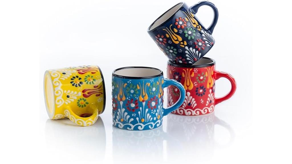 set of four ceramic espresso cups