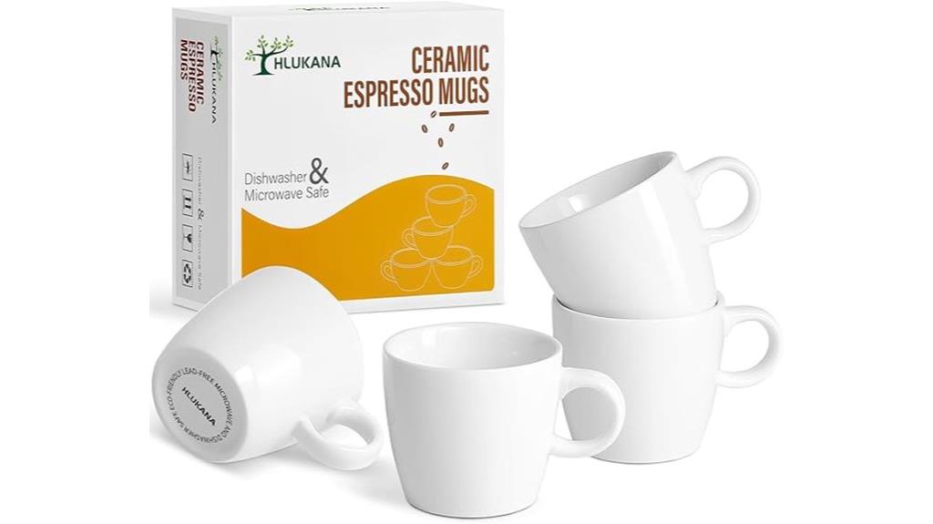 set of four porcelain cups