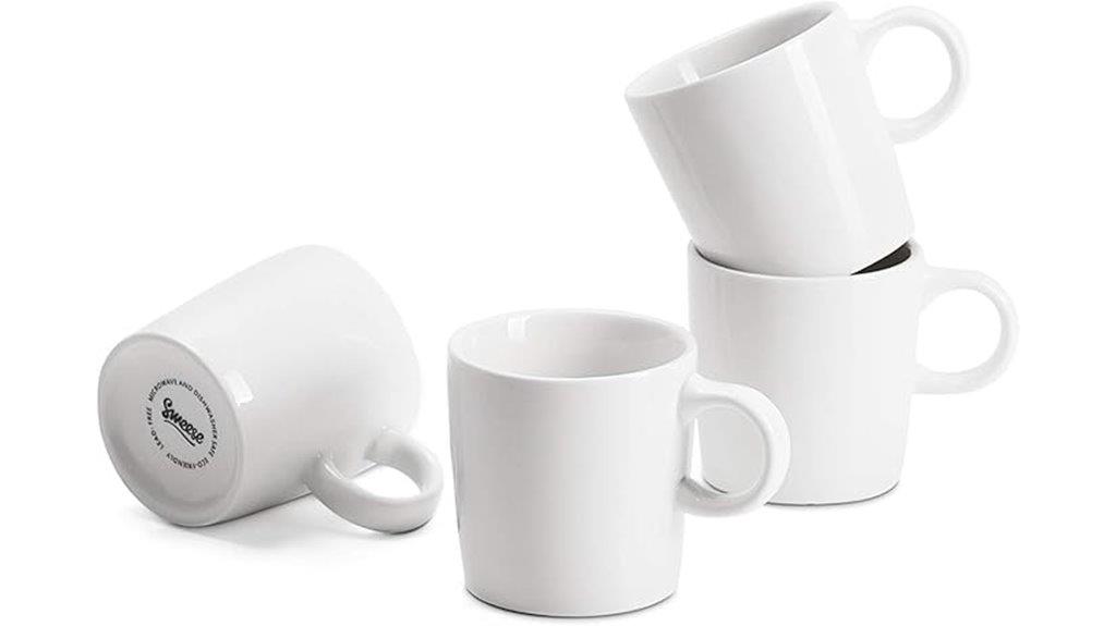 set of four porcelain espresso cups