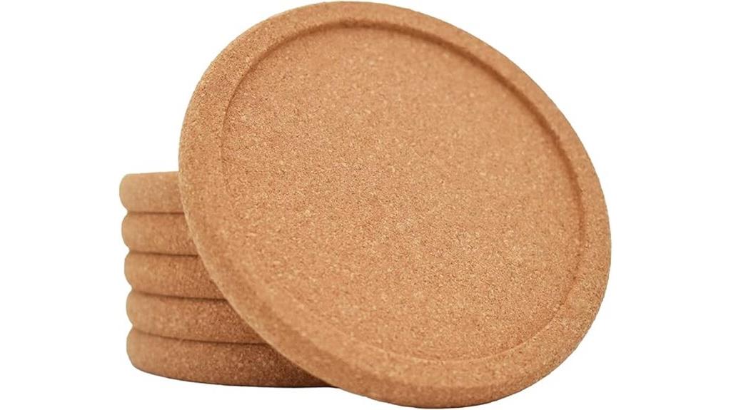 set of six cork coasters