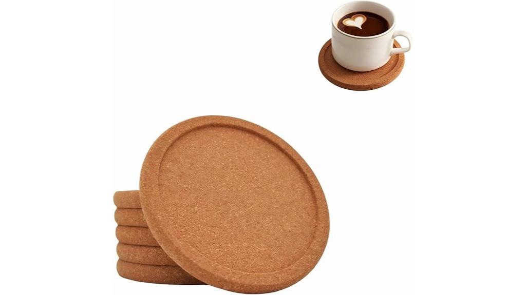 set of six cork coasters