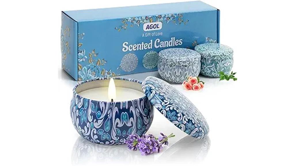 set of three scented candles