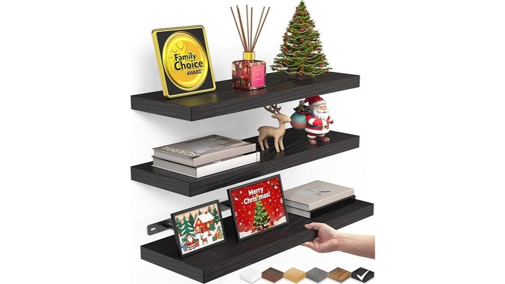 set of three wall shelves