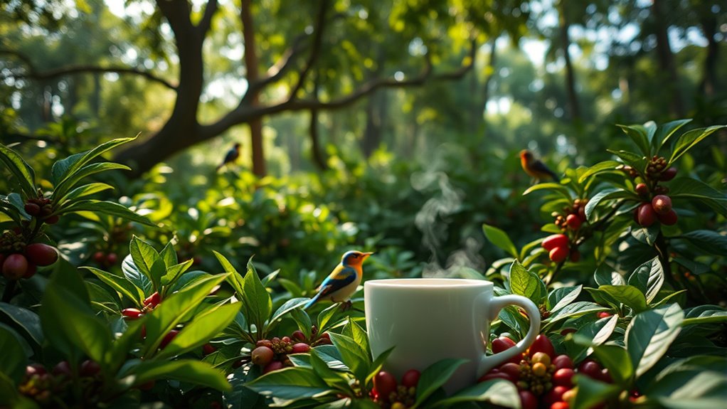 shade grown coffee supports biodiversity