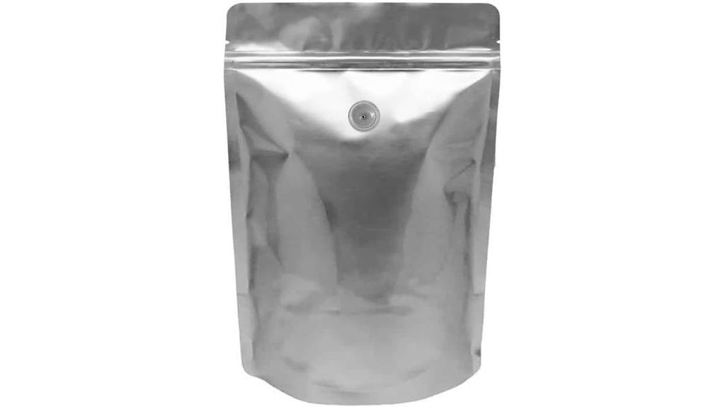 silver zipper coffee bag