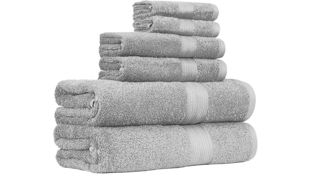 six piece cotton towel set