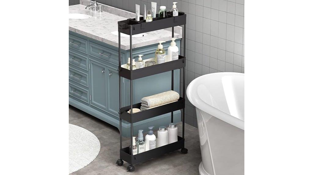 slim wheeled storage cart
