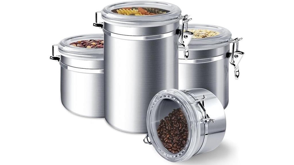 stainless steel airtight canisters