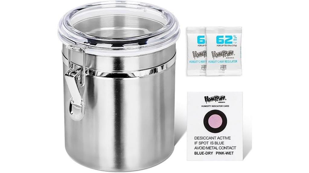 stainless steel canisters with humidity