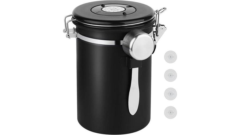 stainless steel coffee canister
