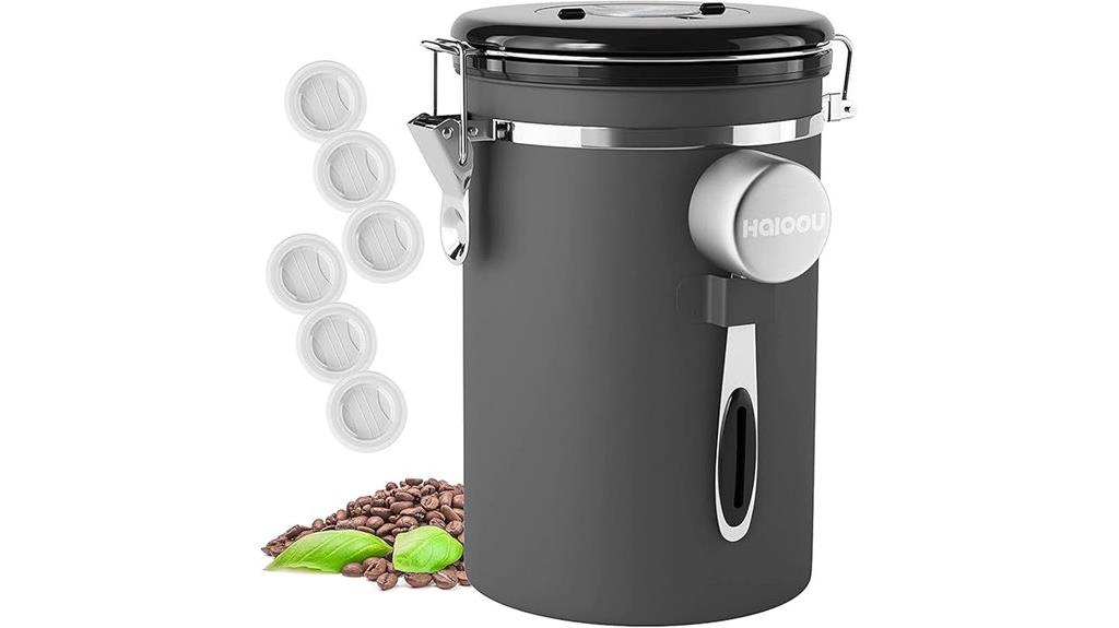 stainless steel coffee canister