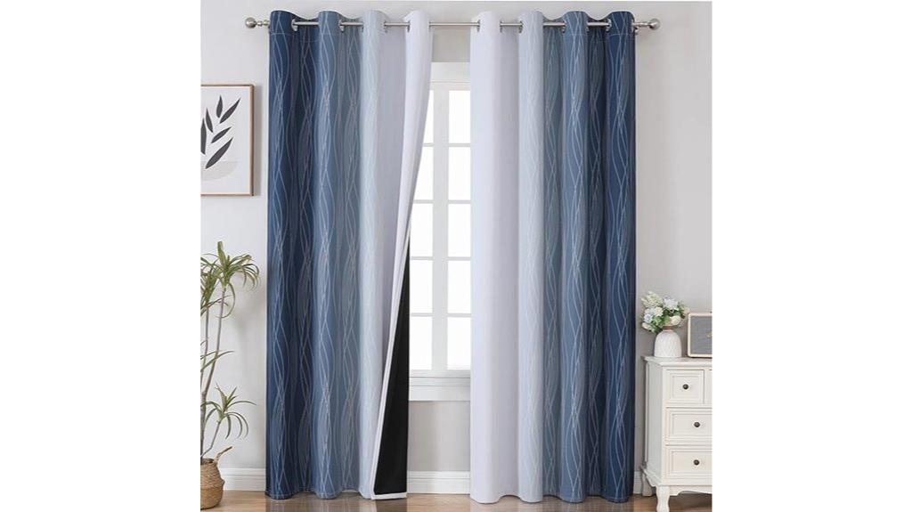 star navy gray curtains