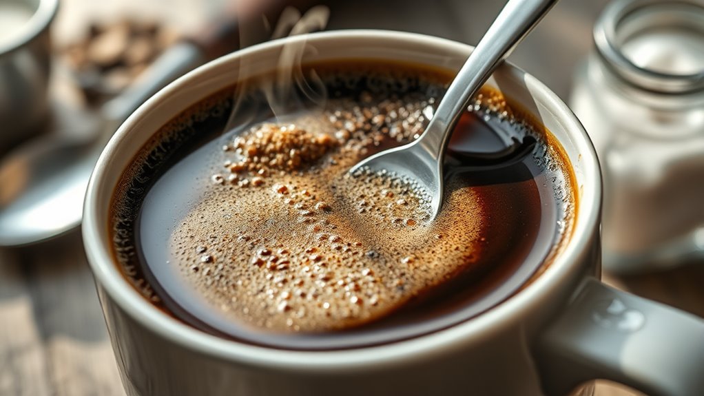 stir hot water thoroughly