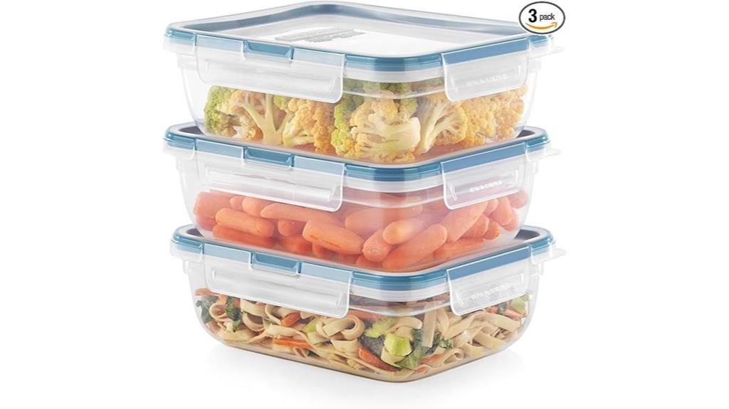 three pack food storage containers