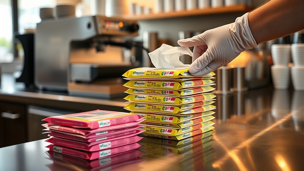 top coffee bar sanitizing wipes