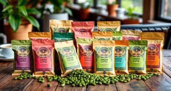 top green coffee samplers
