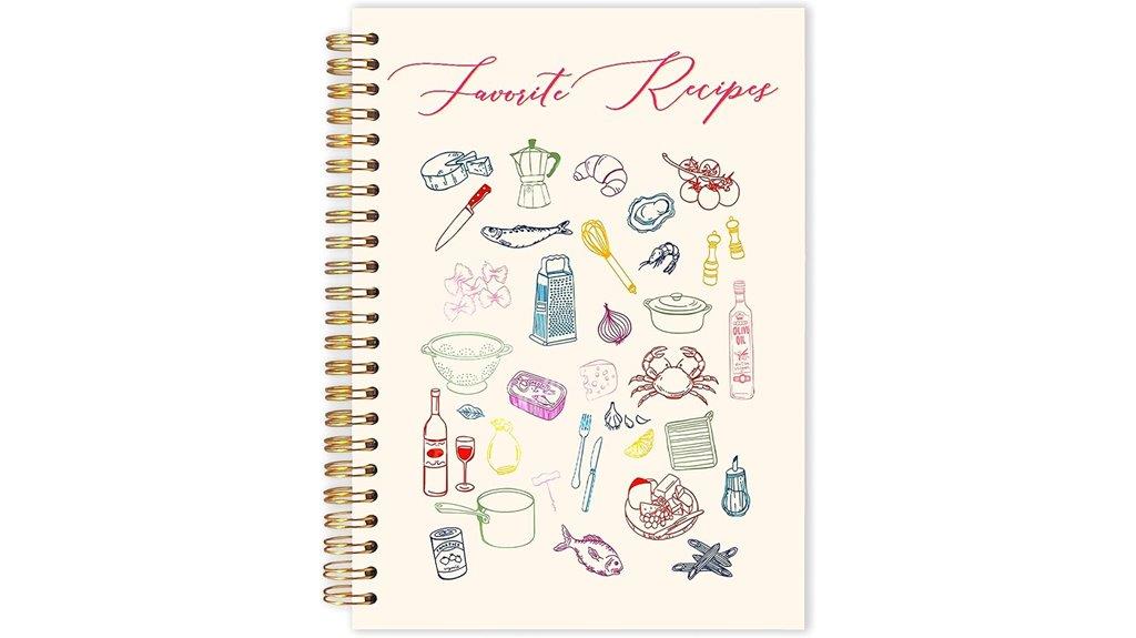 trendy cooking spiral notebooks
