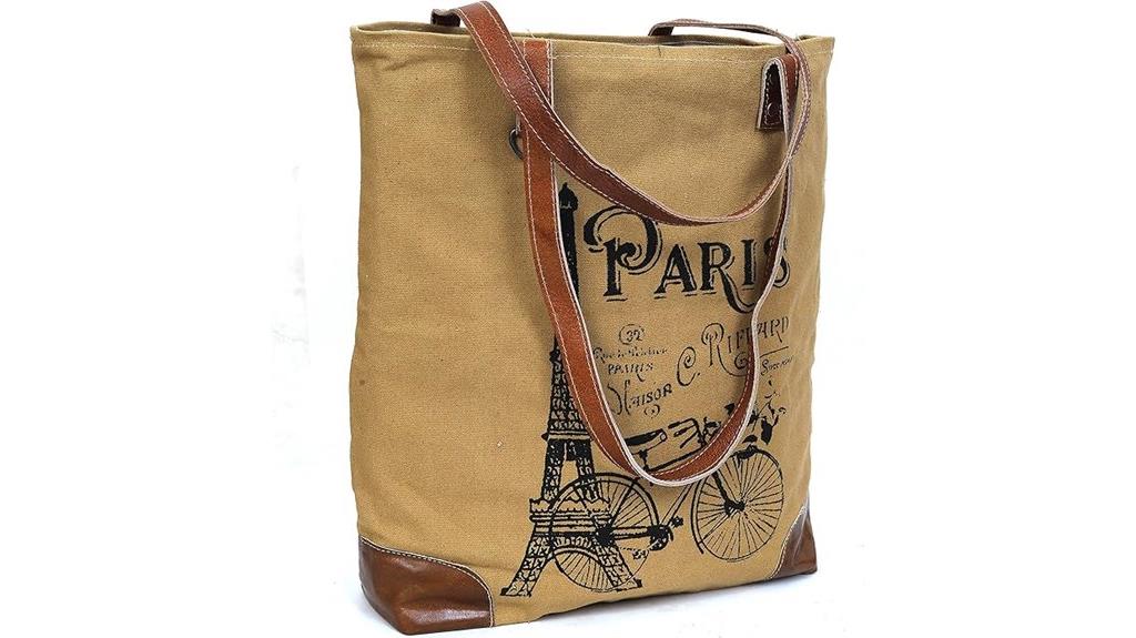 upcycled canvas leather bag