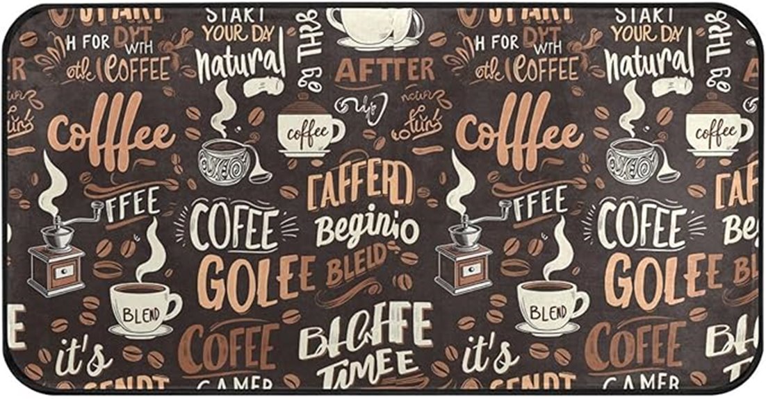 vintage coffee kitchen rug