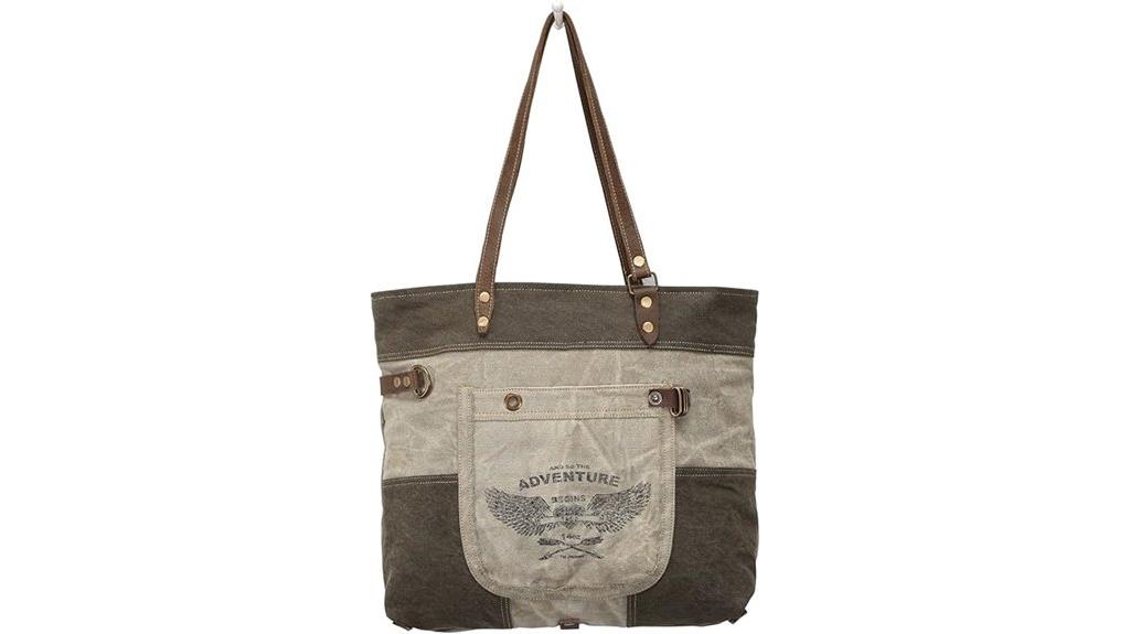 vintage leather canvas purse