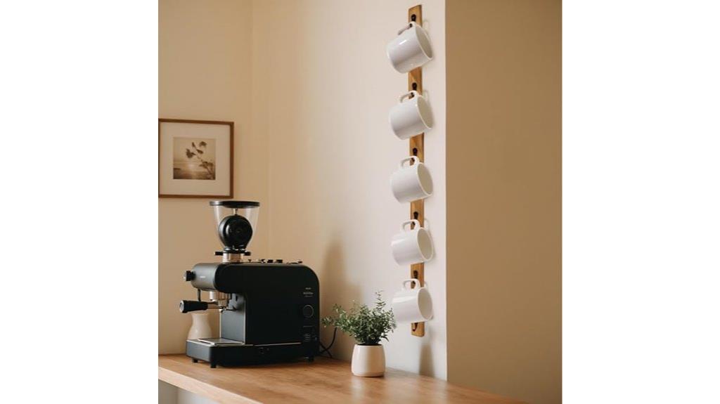 wall mounted mug rack
